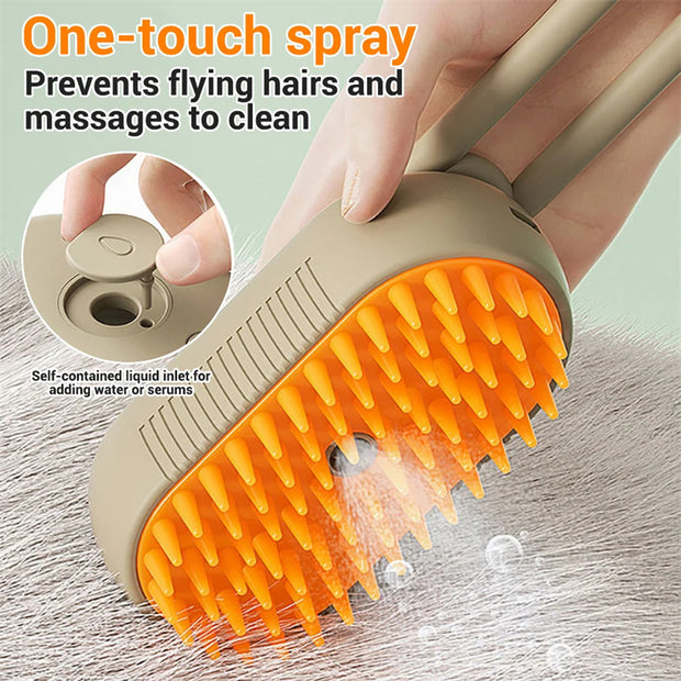 Cat Steam Brush Steamy Dog Brush 3 In 1 Electric Spray, Cat Hair Brushes For Massage, Pet Grooming and Hair Removal Combs