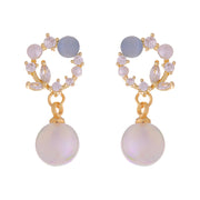 High-Grade Blue Opal Fairy Fish Ji Pearl Stud Earrings