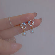 High-Grade Blue Opal Fairy Fish Ji Pearl Stud Earrings